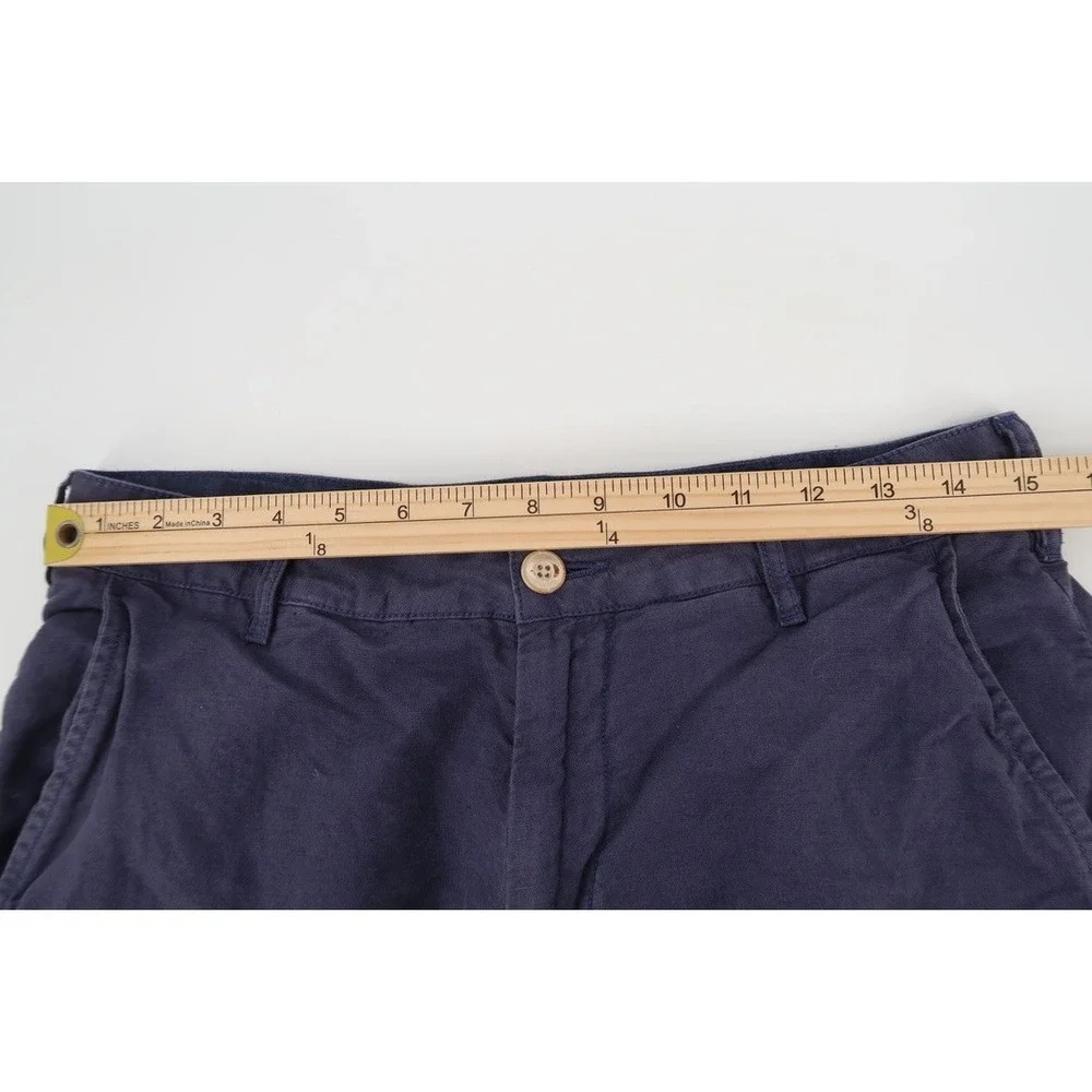 Faherty Malibu Shorts‎ Cotton Linen Blend Summer Dark Navy Men's Size 30